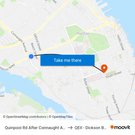 Quinpool Rd After Connaught Ave (8135) to QEII - Dickson Building map