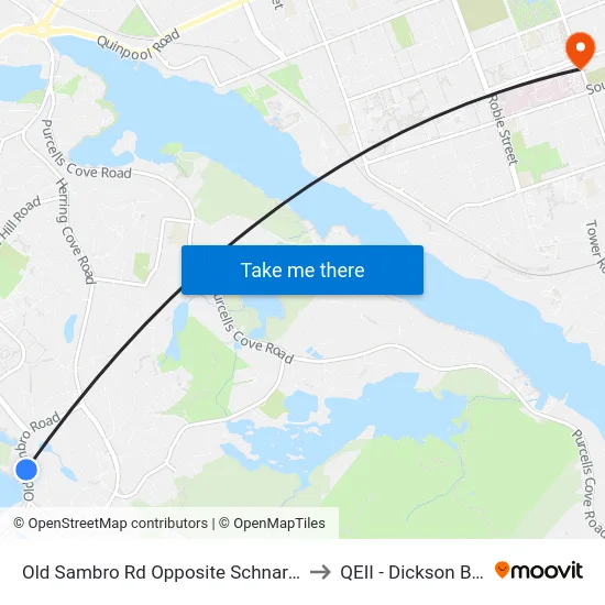 Old Sambro Rd Opposite Schnare St (6608) to QEII - Dickson Building map