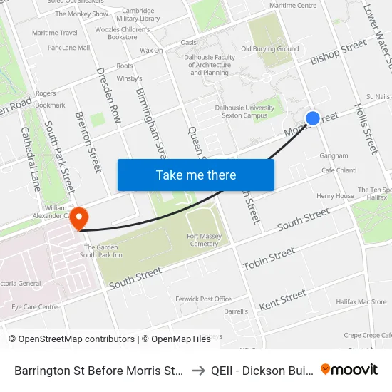 Barrington St Before Morris St (6114) to QEII - Dickson Building map