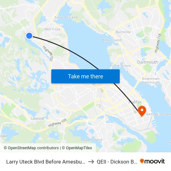 Larry Uteck Blvd Before Amesbury Gt (6027) to QEII - Dickson Building map