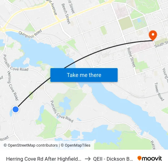 Herring Cove Rd After Highfield St (6848) to QEII - Dickson Building map