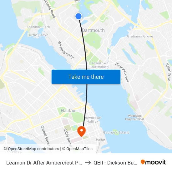 Leaman Dr After Ambercrest Pl (7126) to QEII - Dickson Building map