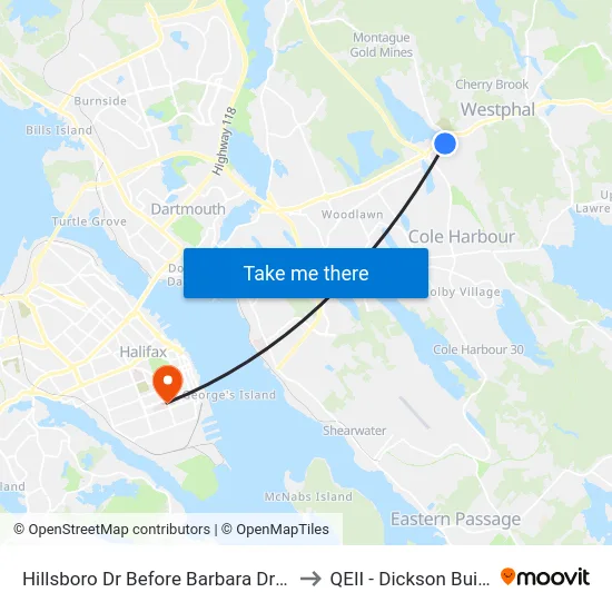 Hillsboro Dr Before Barbara Dr (6935) to QEII - Dickson Building map