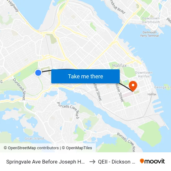 Springvale Ave Before Joseph Howe Dr (8344) to QEII - Dickson Building map