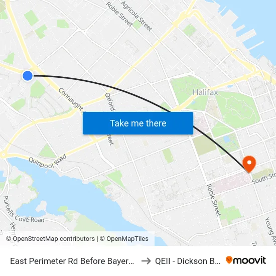 East Perimeter Rd Before Bayers Rd (6619) to QEII - Dickson Building map