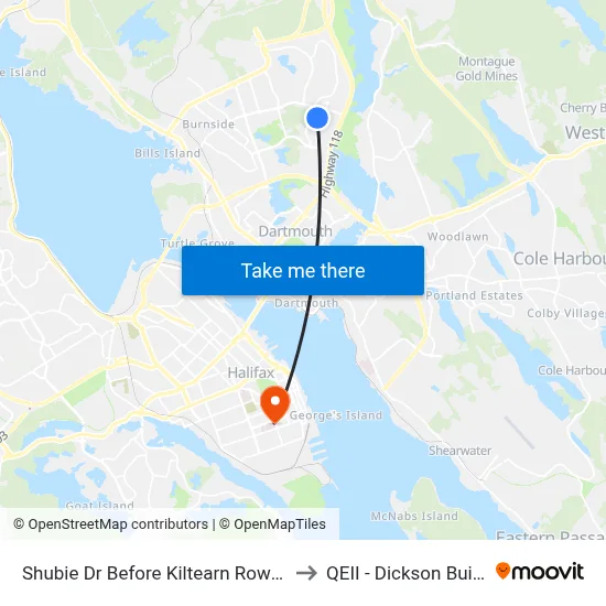Shubie Dr Before Kiltearn Row (8894) to QEII - Dickson Building map