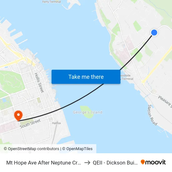 Mt Hope Ave After Neptune Cr (8893) to QEII - Dickson Building map