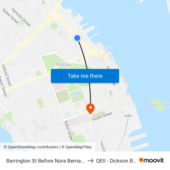 Barrington St Before Nora Bernard St (6104) to QEII - Dickson Building map