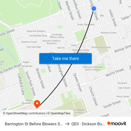 Barrington St Before Blowers St (6102) to QEII - Dickson Building map