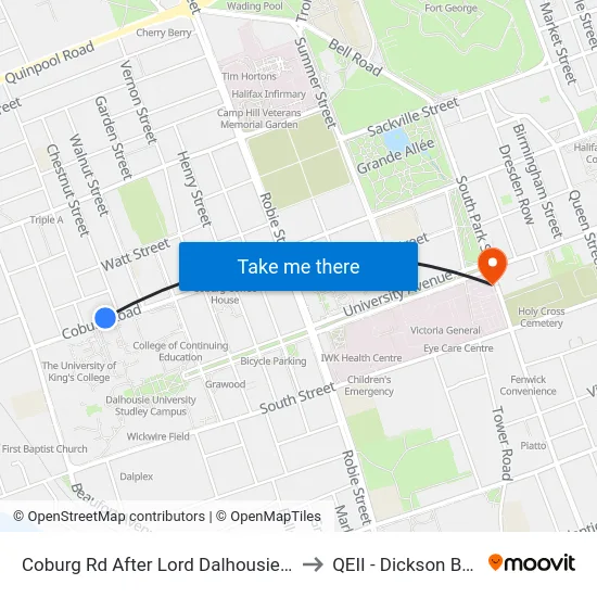 Coburg Rd After Lord Dalhousie Dr (6447) to QEII - Dickson Building map