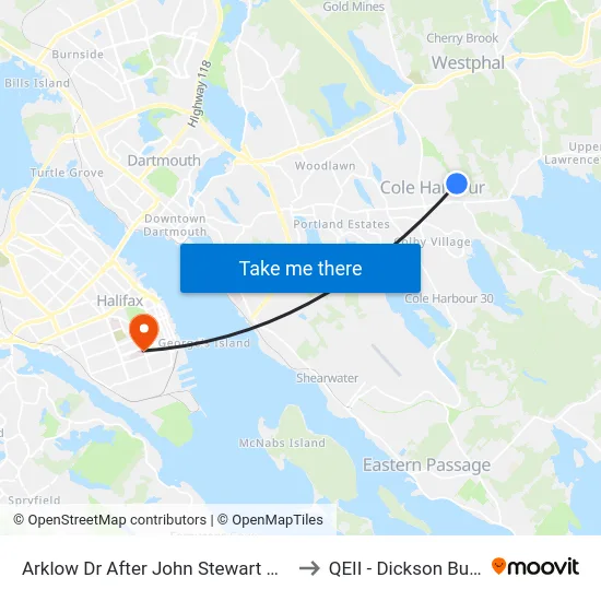 Arklow Dr After John Stewart Dr (6035) to QEII - Dickson Building map