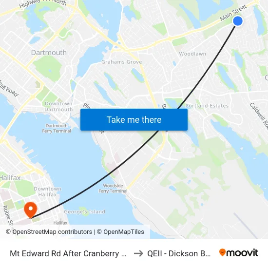 Mt Edward Rd After Cranberry Cr (7259) to QEII - Dickson Building map