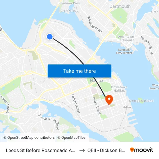 Leeds St Before Rosemeade Ave (7131) to QEII - Dickson Building map