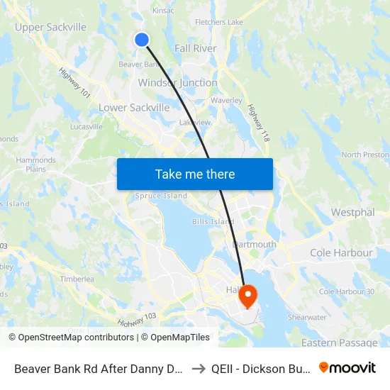 Beaver Bank Rd After Danny Dr (8750) to QEII - Dickson Building map