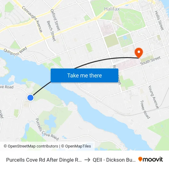 Purcells Cove Rd After Dingle Rd (8118) to QEII - Dickson Building map