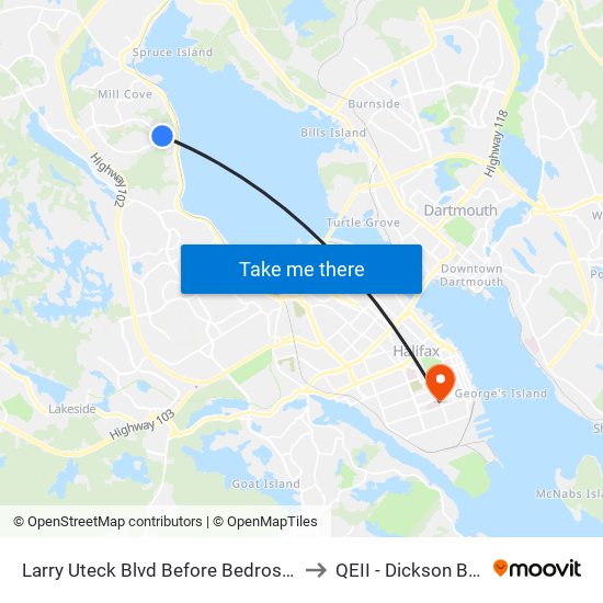 Larry Uteck Blvd Before Bedros Ln (7125) to QEII - Dickson Building map