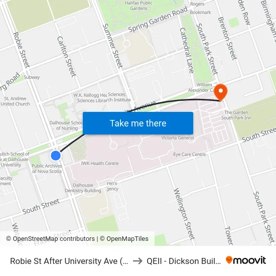 Robie St After University Ave (8188) to QEII - Dickson Building map