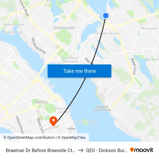 Braemar Dr Before Braeside Ct (6313) to QEII - Dickson Building map