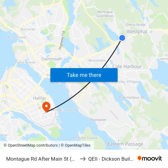 Montague Rd After Main St (7242) to QEII - Dickson Building map