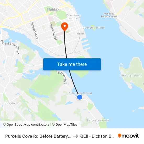 Purcells Cove Rd Before Battery Dr (8109) to QEII - Dickson Building map