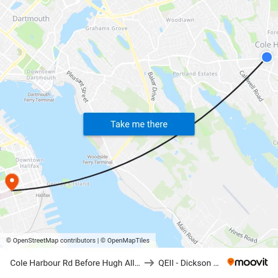 Cole Harbour Rd Before Hugh Allen Dr (6480) to QEII - Dickson Building map
