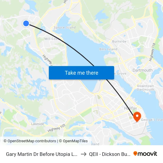 Gary Martin Dr Before Utopia Ln (6487) to QEII - Dickson Building map