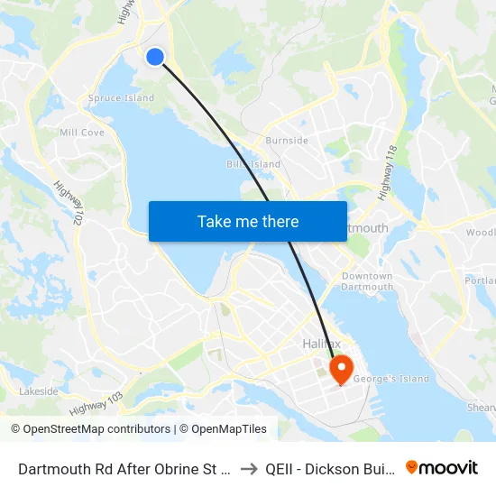 Dartmouth Rd After Obrine St (6554) to QEII - Dickson Building map
