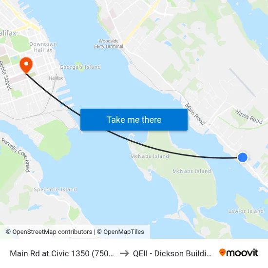 Main Rd at Civic 1350 (7500) to QEII - Dickson Building map