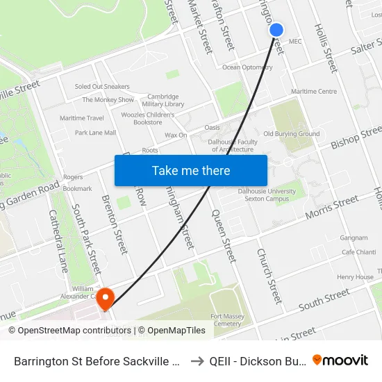 Barrington St Before Sackville St (6121) to QEII - Dickson Building map