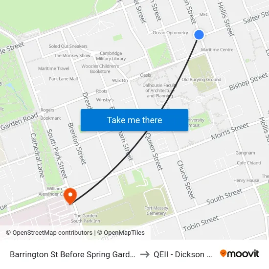 Barrington St Before Spring Garden Rd (6122) to QEII - Dickson Building map