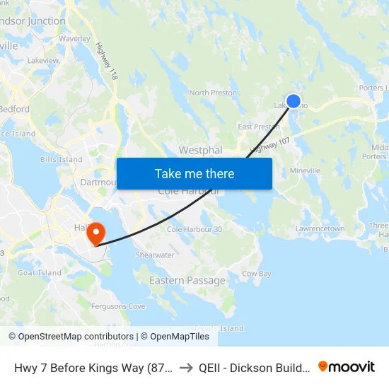 Hwy 7 Before Kings Way (8779) to QEII - Dickson Building map