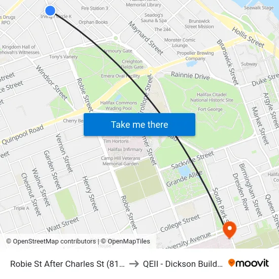 Robie St After Charles St (8178) to QEII - Dickson Building map