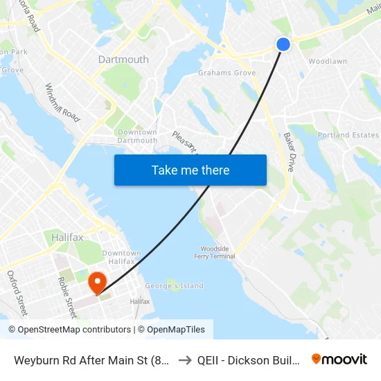 Weyburn Rd After Main St (8483) to QEII - Dickson Building map