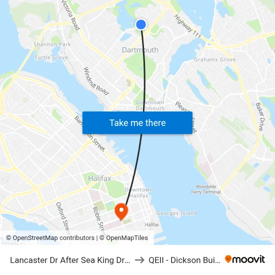 Lancaster Dr After Sea King Dr (2323) to QEII - Dickson Building map