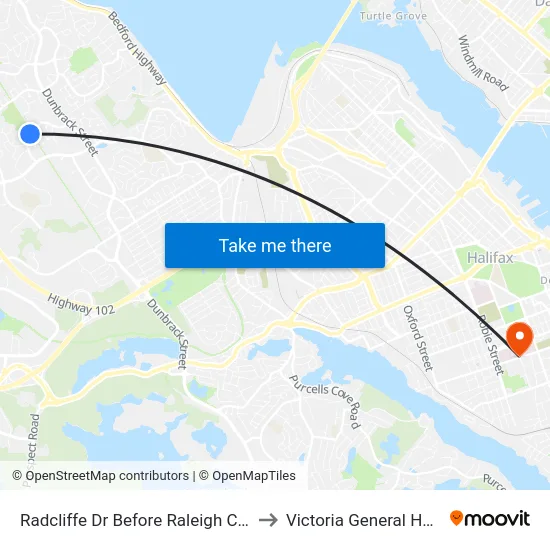 Radcliffe Dr Before Raleigh Ct (6658) to Victoria General Hospital map