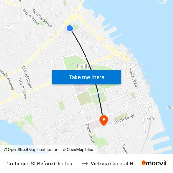 Gottingen St Before Charles St (2327) to Victoria General Hospital map