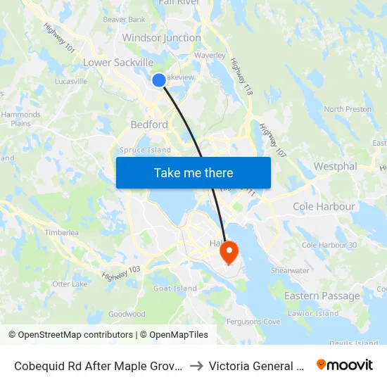 Cobequid Rd After Maple Grove Dr (2349) to Victoria General Hospital map