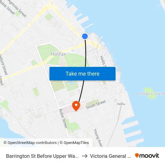Barrington St Before Upper Water St (2346) to Victoria General Hospital map