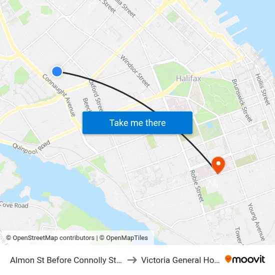 Almon St Before Connolly St (2393) to Victoria General Hospital map