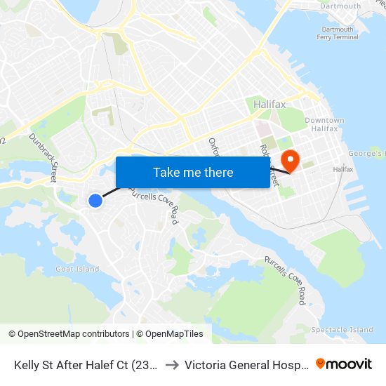 Kelly St After Halef Ct (2300) to Victoria General Hospital map