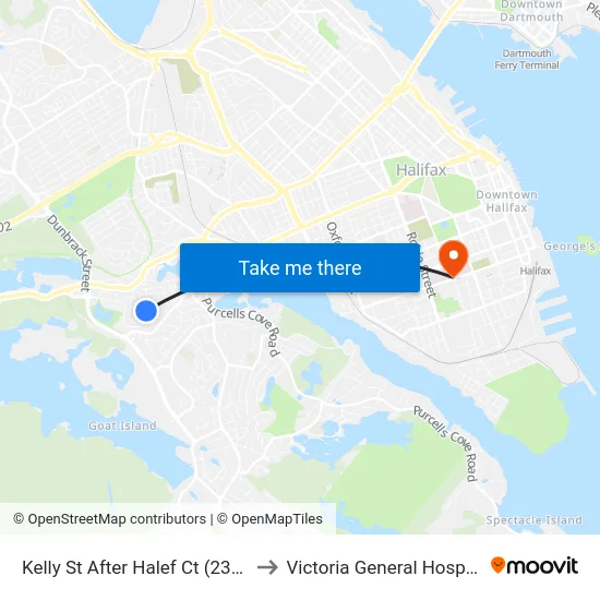 Kelly St After Halef Ct (2300) to Victoria General Hospital map