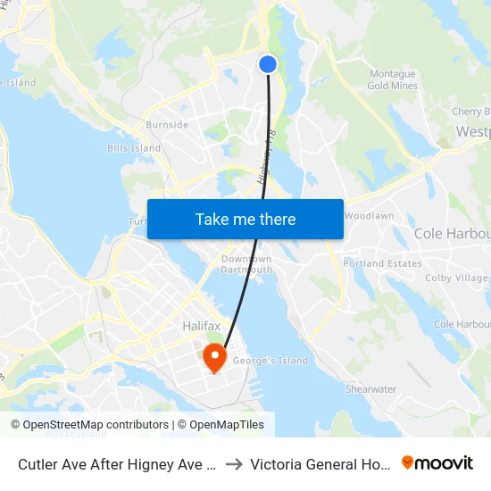 Cutler Ave After Higney Ave (2282) to Victoria General Hospital map