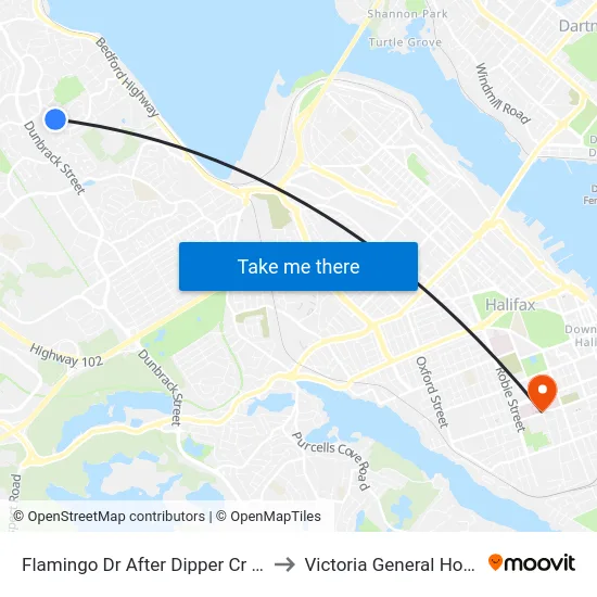 Flamingo Dr After Dipper Cr (2302) to Victoria General Hospital map