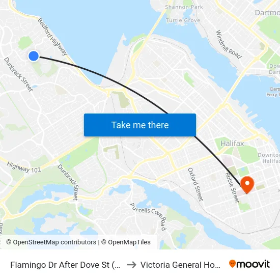 Flamingo Dr After Dove St (2303) to Victoria General Hospital map