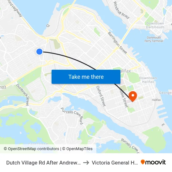 Dutch Village Rd After Andrew St (2362) to Victoria General Hospital map