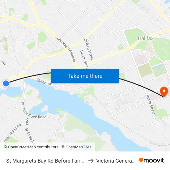 St Margarets Bay Rd Before Fairmount Rd (6159) to Victoria General Hospital map