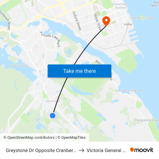 Greystone Dr Opposite Cranberry Ct (6795) to Victoria General Hospital map