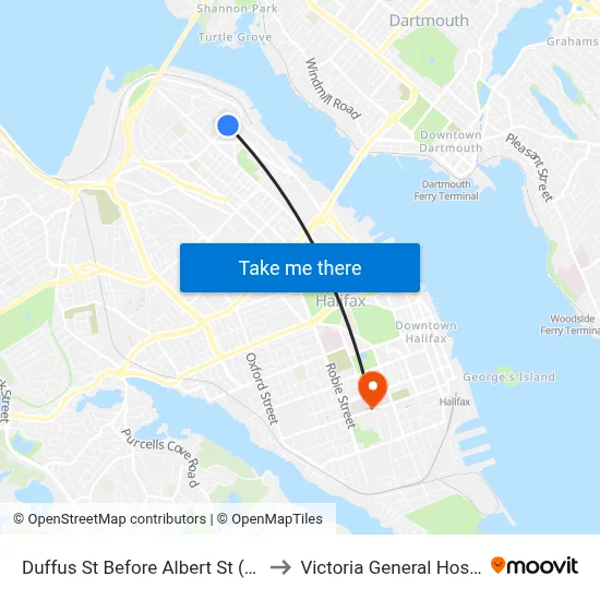 Duffus St Before Albert St (6586) to Victoria General Hospital map