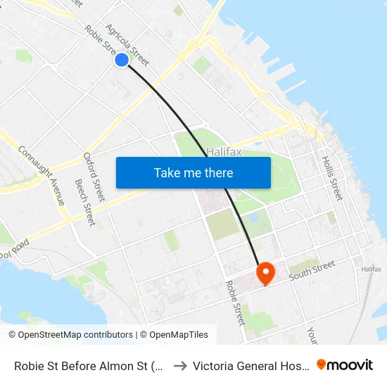 Robie St Before Almon St (8201) to Victoria General Hospital map
