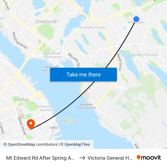 Mt Edward Rd After Spring Ave (7268) to Victoria General Hospital map